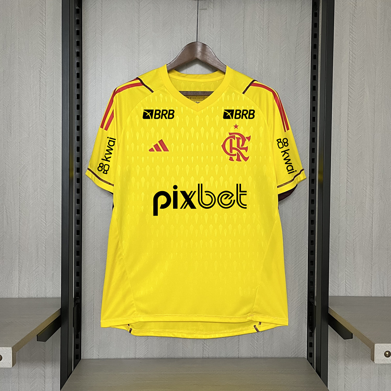 Camisa de goleiro Flamengo 24/25 - Amarela (com patrocinio)