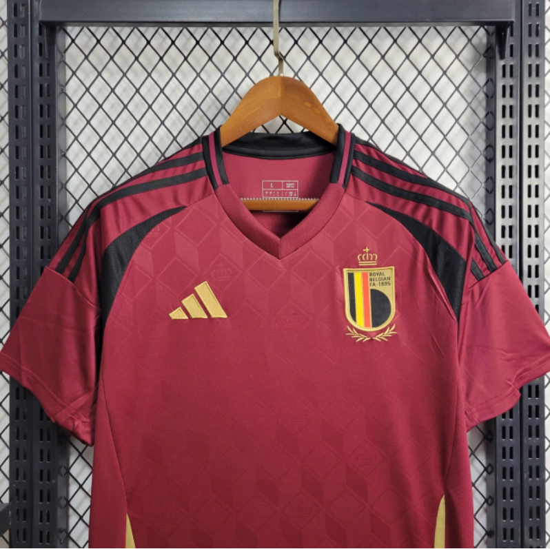 Camisa Bélgica Home 24/25 s/n° Torcedor Adidas Masculino - Grená