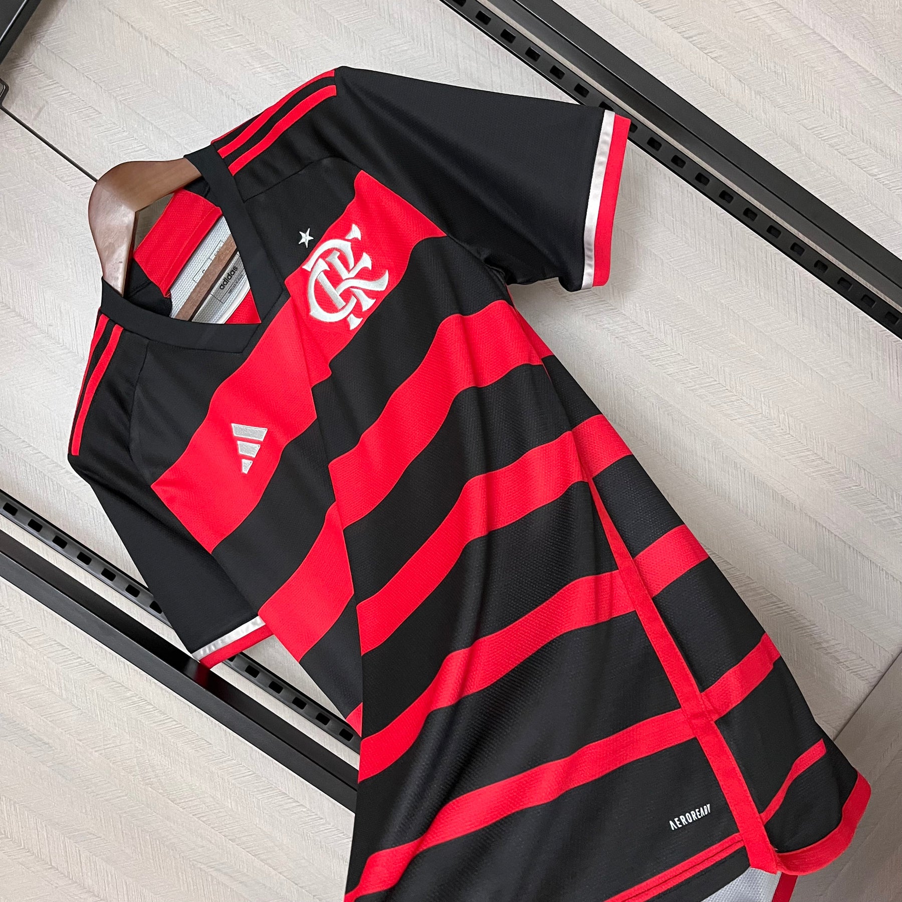 Camisa Flamengo I 24/25 s/n° Torcedor Adidas Feminina - Vermelho+Preto