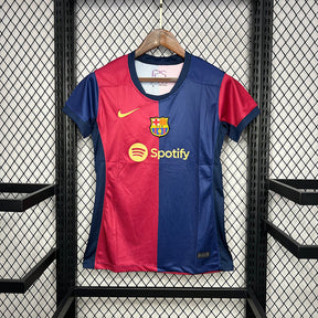 Camisa Barcelona Casa l Feminino  24/25 Azul e Vermelho