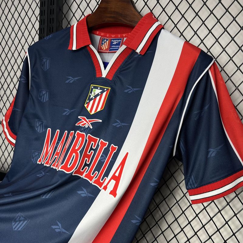 Camisa do Atlético de Madrid Azul Marbella 1998 Masculina