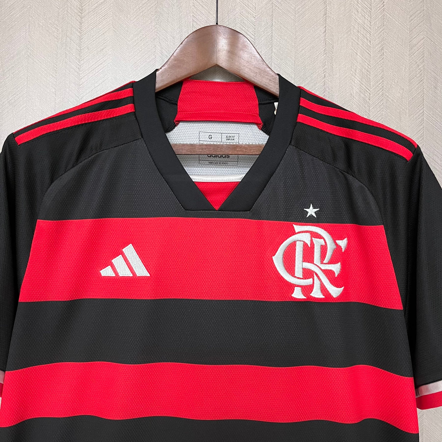 Camisa Flamengo I 24/25 s/n° Torcedor Adidas Feminina - Vermelho+Preto