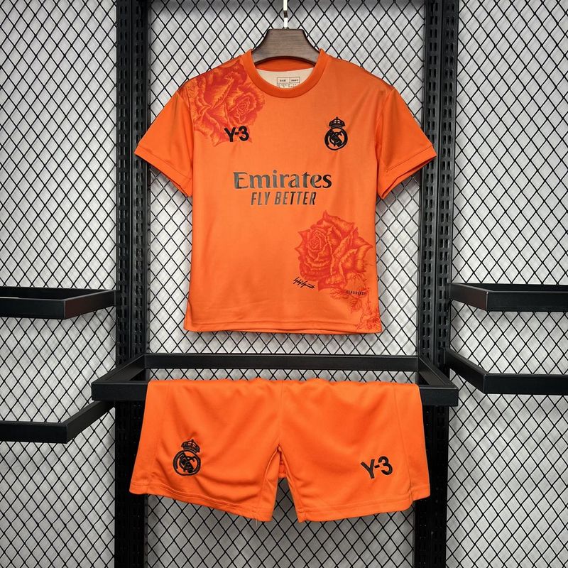 Kit Infantil Real Madrid Away 24/25- Laranja