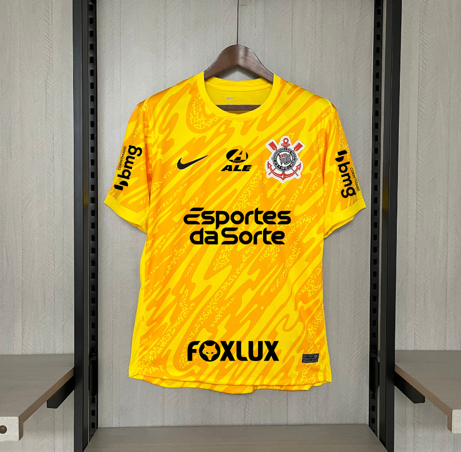 Camisa de Goleiro Nike Corinthians 24/25 Torcedor Pro Masculina (Com todos patrocinadores)