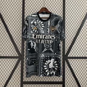 Camisa Arsenal Versace - 2023/24 Adidas Dourad