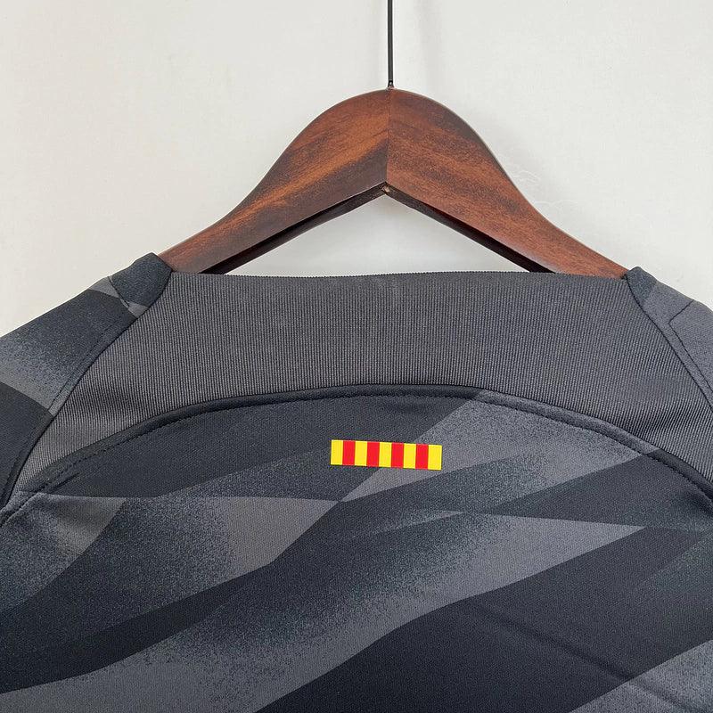 Camisa Barcelona - 23/24 - Manga Longa - Preto