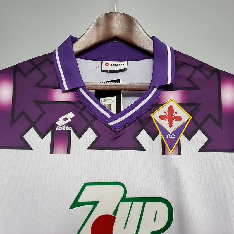 Camisa Fiorentina Retrô 1992/1993 Branca e Roxa - Lotto