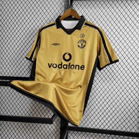 Camisa Manchester United Retro 2001/02 II Branca e Preta Umbro Dupla face