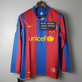 Camisa Manga Longa Barcelona 07/08 Nike - Grená