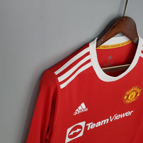 Camisa Manga Longa Manchester United 21/22 - Vermelho