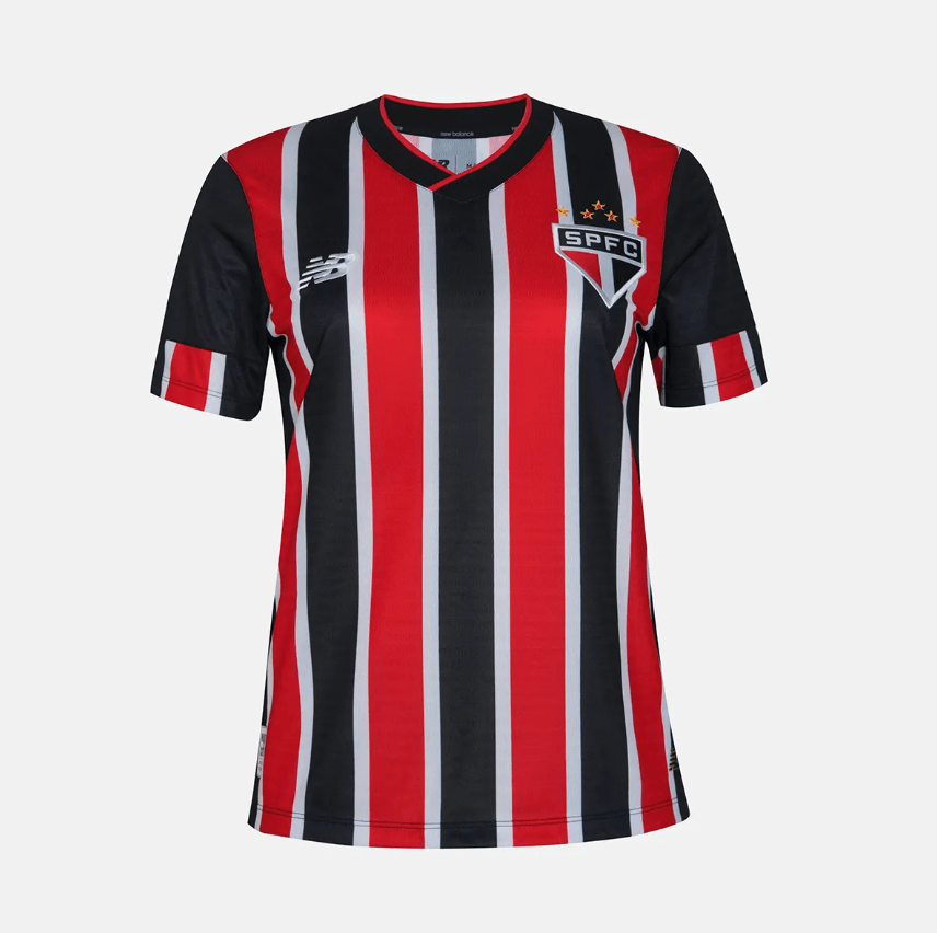 Camisa São Paulo  24/25 New Balance - vermelha e preta feminina