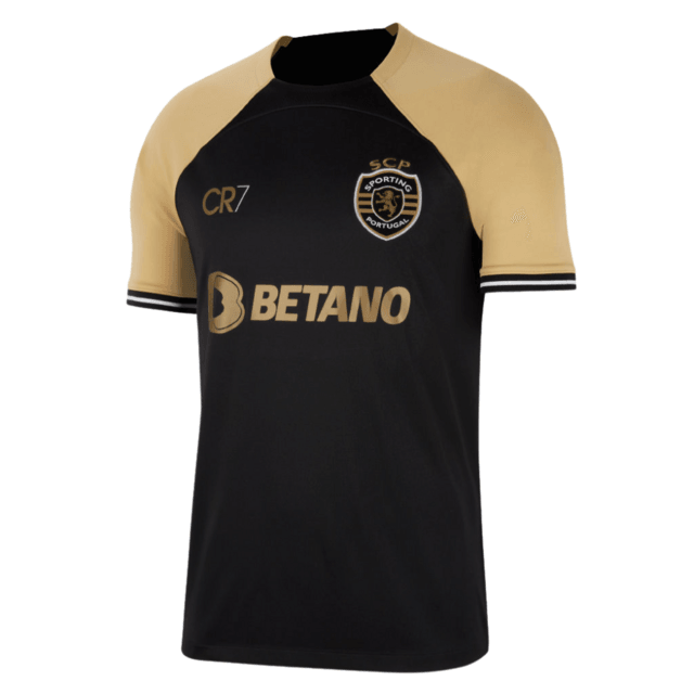 Camisa Sporting III 23/24 CR7 - Preta e Dourada