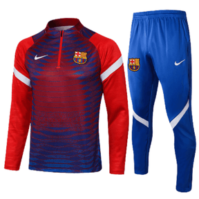 Conjunto Barcelona 21/22 Azul e Grená - Nike - Com Ziper