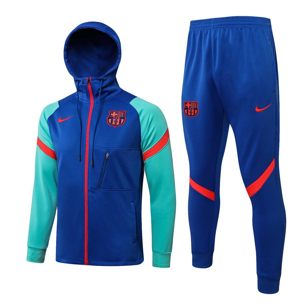 Conjunto Barcelona 21/22 Azul - Nike - Com Capuz