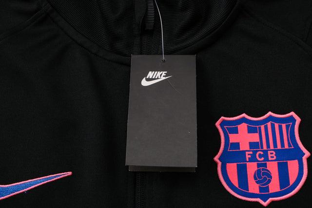 Conjunto Barcelona 21/22 Preta e Roxa - Nike - Com Fecho