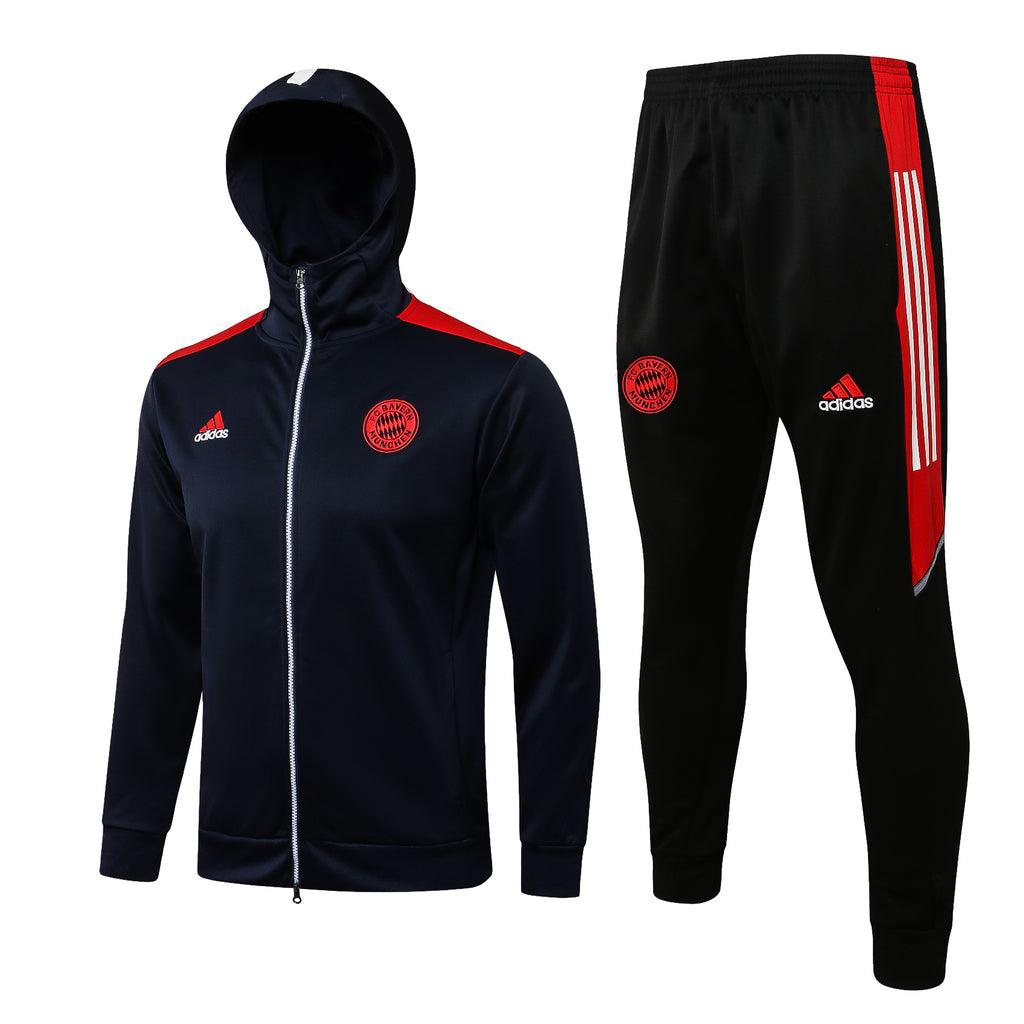 Conjunto Bayern de Munique 21/22 Azul Escuro - Adidas - Com Capuz