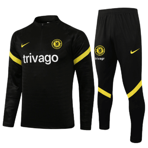 Conjunto Chelsea 21/22 Preta - Nike - Com Ziper