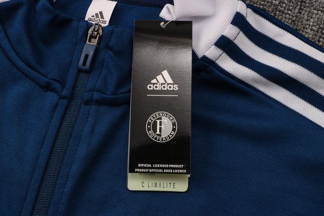 Conjunto Feyenoord 21/22 Azul - Adidas - Com Fecho