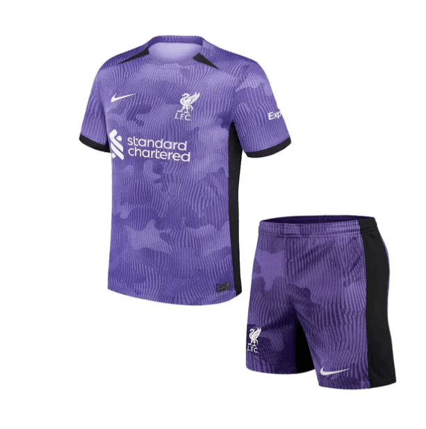 Conjunto Infantil Liverpool Third 23/24 - Roxo