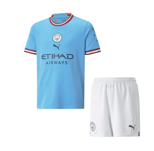 Conjunto Infantil Manchester City Home 22/23 - Azul