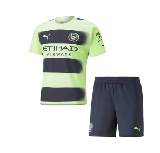 Conjunto Infantil Manchester City Third 22/23 - Verde