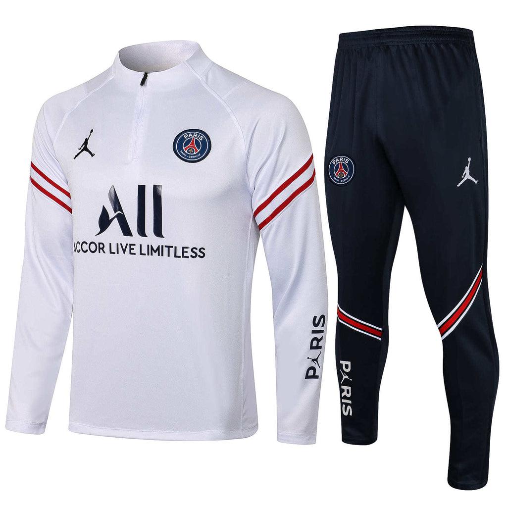 Conjunto PSG 21/22 Branco e Azul - Nike - Com Ziper