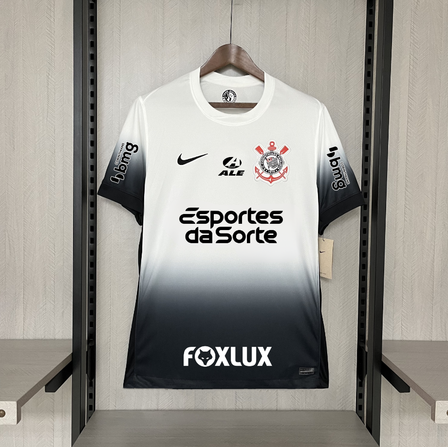 Camisa Nike Corinthians Casa 24/25 - Branca (Com todos patrocinadores)