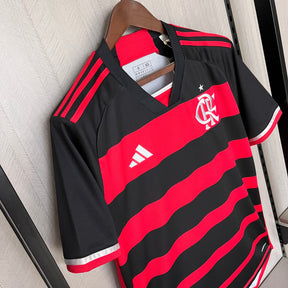 Camisa Flamengo I 24/25 s/n° Torcedor Adidas Feminina - Vermelho+Preto