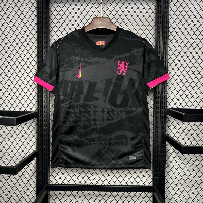 Camisa Chelsea III 24/25 - Preta com  rosa