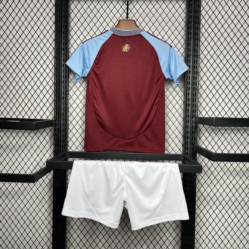 Conjunto Infantil Aston Villa Home  24/25 - Vinho