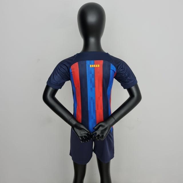 Kit Infantil Barcelona 22/23 Nike - Azul e Vermelho